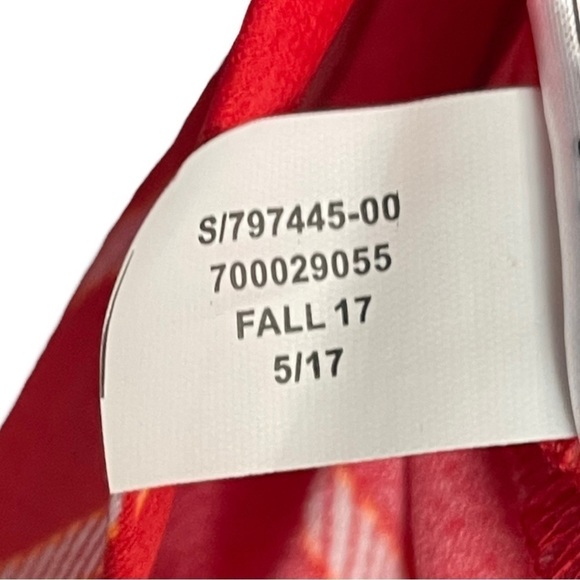 BANANA REPUBLIC STRIPED RED SQUARE NECK SPAGHETTI STRAP HANDKERCHIEF HEM DRESS - Picture 13 of 14